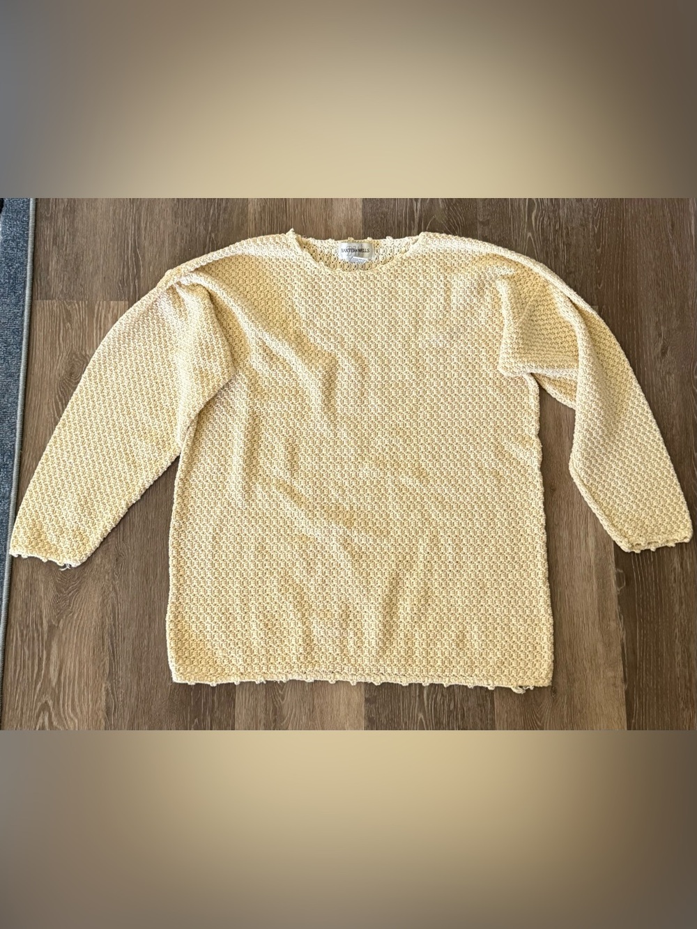 Vintage Baxter & Wells butter yellow knit sweater ✨